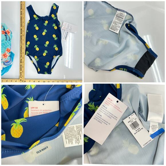 LOT of 6 Baby Girl Clothes 12-18 Months Swim Beach Outfits Bundle Nautical mixed - Picture 9 of 12